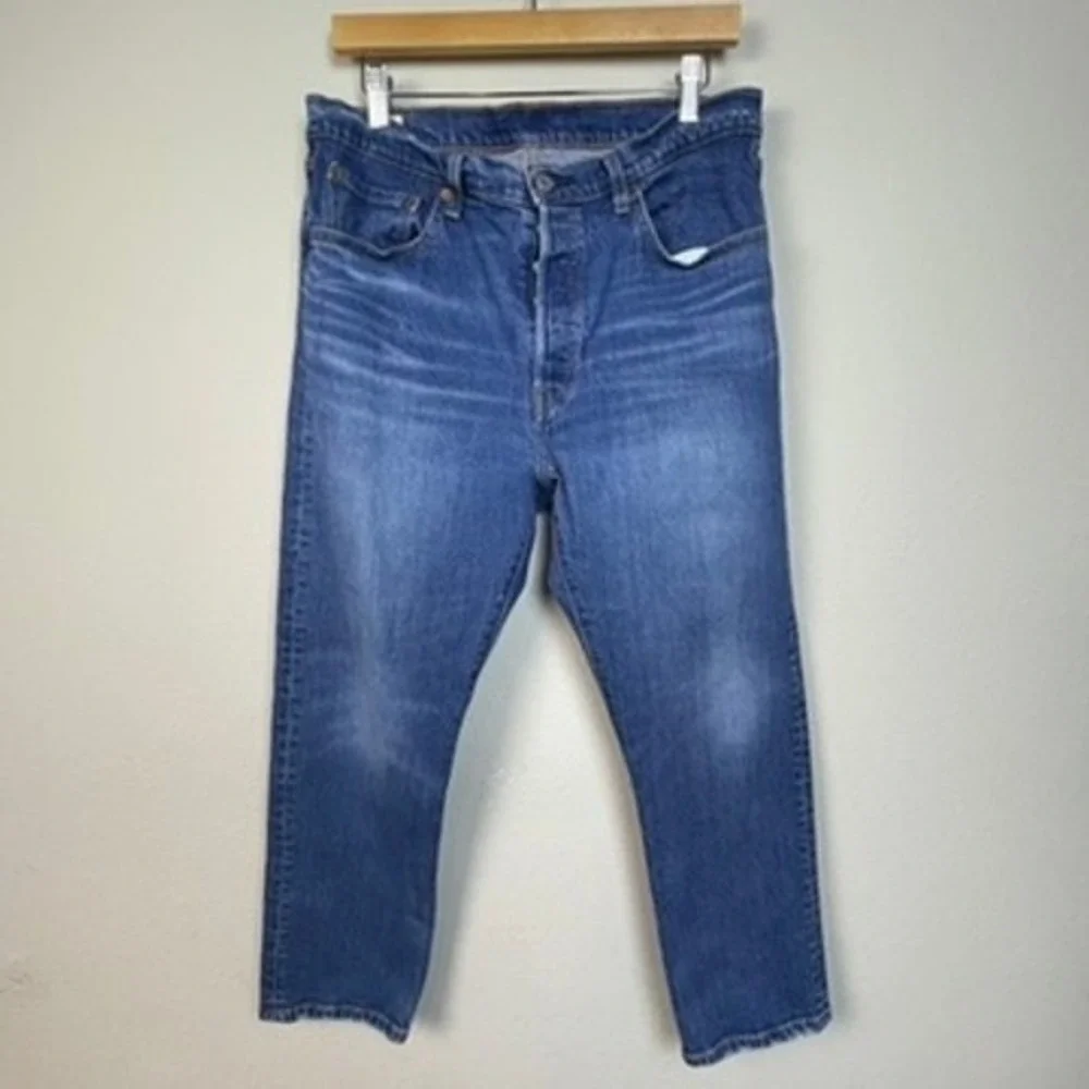 Levis Strauss Co 501 Mens Button Fly‎ Blue Denim Jeans Classic Big 